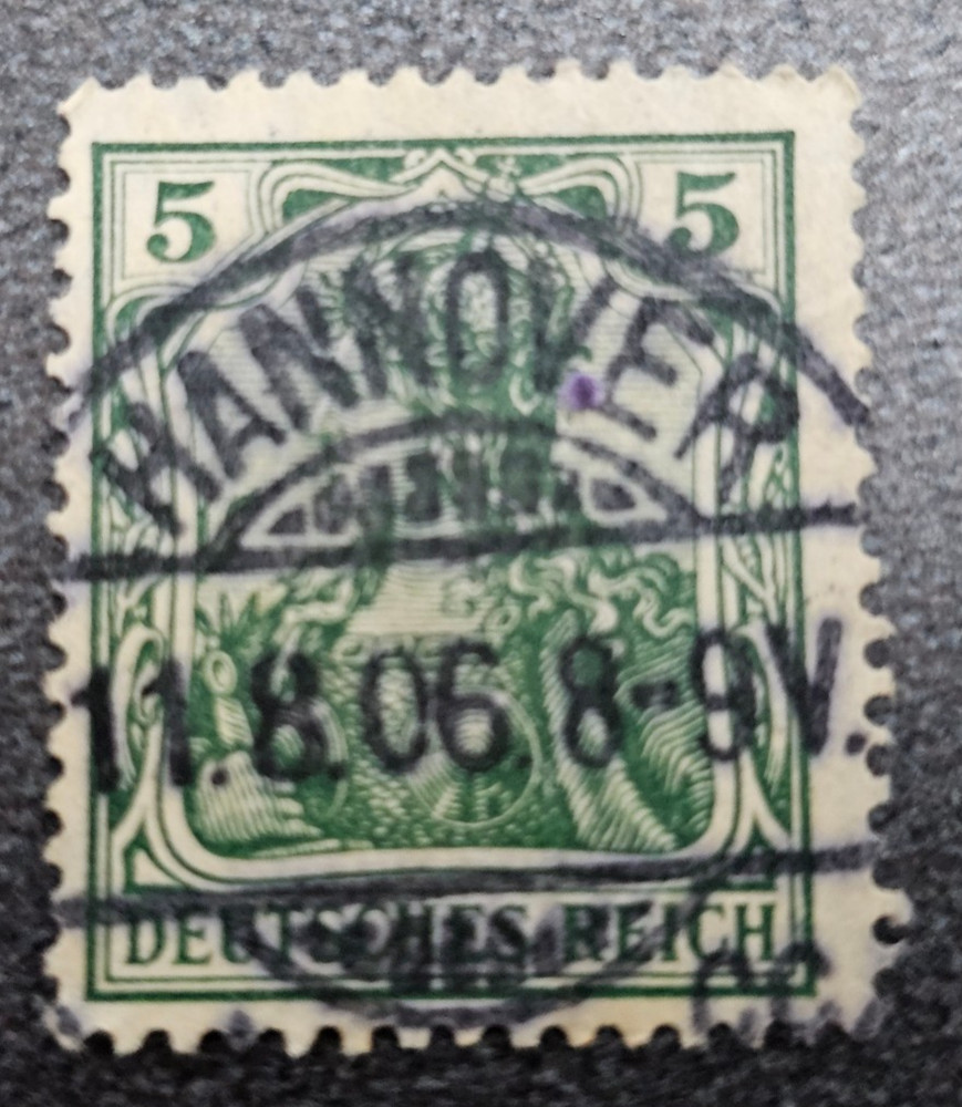Stamp Germany Deutsches Reich Germania 5 Pfennig 1906 Mi. Nr. 85 [🇩🇪39672-4]