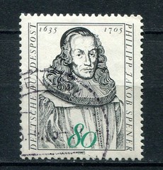 Germany – BRD : Philipp Jakob Spener stamp from 1986 – used