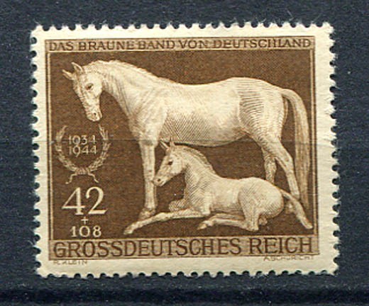 German Reich WW II : Horse Race stamp from 1944 – mint