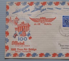 Germany 1948 Airmail First Day Cover Berlin to Hamburg Air Bridge 100 Days FDC