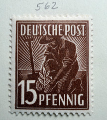 Germany Lot of 5 Stamps SC 560,562,567,569,577 1948 Mint Hinged