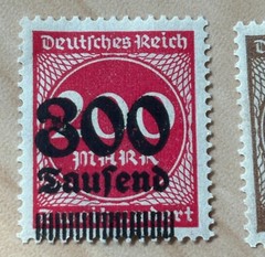Deutsches Reich/German empire, 3 overpints of 800 thousand on 200, 400, 500 MNH