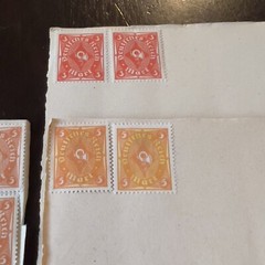 INVESTORS LOT 1922 GERMANY MINT STAMPS ON PAGES, POSTHORN ONE AND TWO COLORS