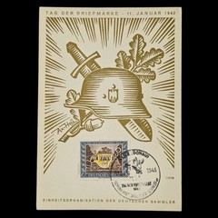 Original WWII Germany Tag der Briefmarke 1943 Card Stamp Day Scott B215 Cancel