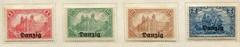 1920 DANZIG – 20 MINT GERMAN STAMPS OVERPRINTED DANZIG – EXCELLENT MINT/LH/OG/C2