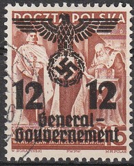 Stamp Selection Germany Poland WWII 3rd Reich Hitler Occupation Castle Used