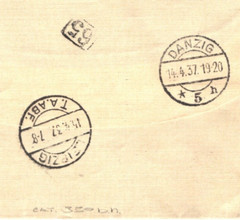 DANZIG Germany/Poland 2.5g HIGH VALUE Air Mail Cover 1937 {samwells}MA1895