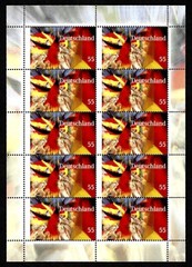 GERMANY, SCOTT # 2547, MNH MINI SHEET – PEOPLE WAVING GERMAN FLAGS, YEAR 2009