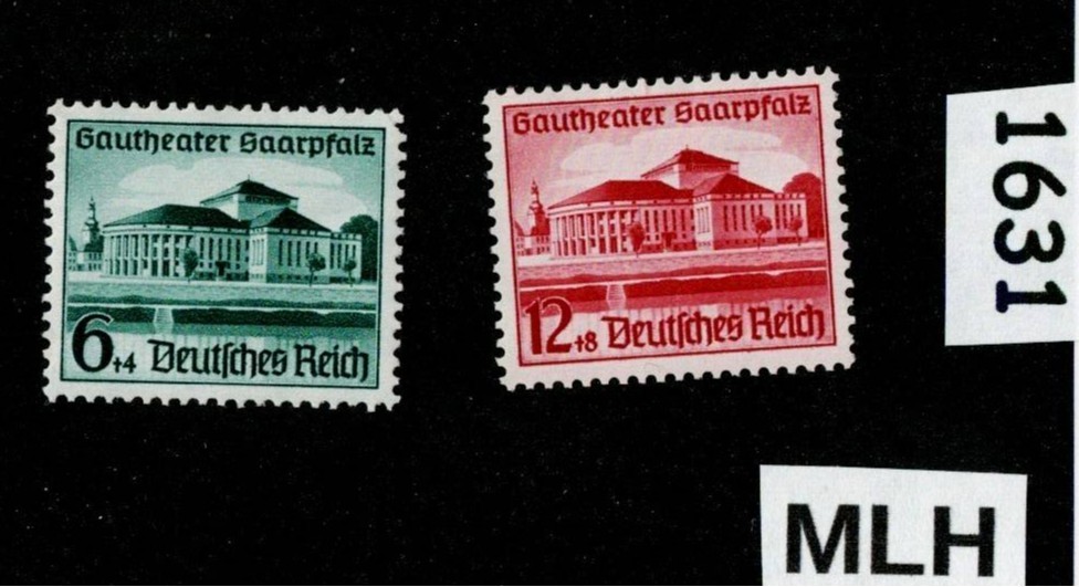 MLH Stamp set B121 – B122 / 1938 / Germany Saar Saarbrucken Culture fund #1631
