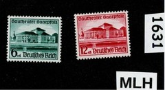 MLH Stamp set B121 – B122 / 1938 / Germany Saar Saarbrucken Culture fund #1631