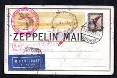 GERMANY TO PALESTINE 1929 GRAF ZEPPELIN FLIGHT TO JAFFA ON THE LZ 127 POSTCARD