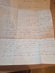 1874 postal history letter cover Letter sheet to montpellier france.contraband