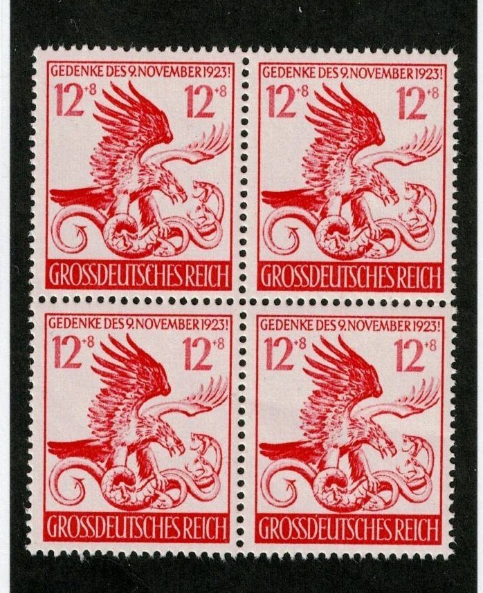 MNH block B289 WWII Germany Hitler anniversary of the Munich Putsch 1944