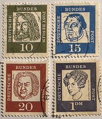 West Germany 1961 „Famous Germans“ 4 Used Values Quick & FREE SHIPPING!