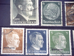 Deutsches Reich 1940s, set of 9 stamps, overprint Ostland- 4, Adolf Hitler, used
