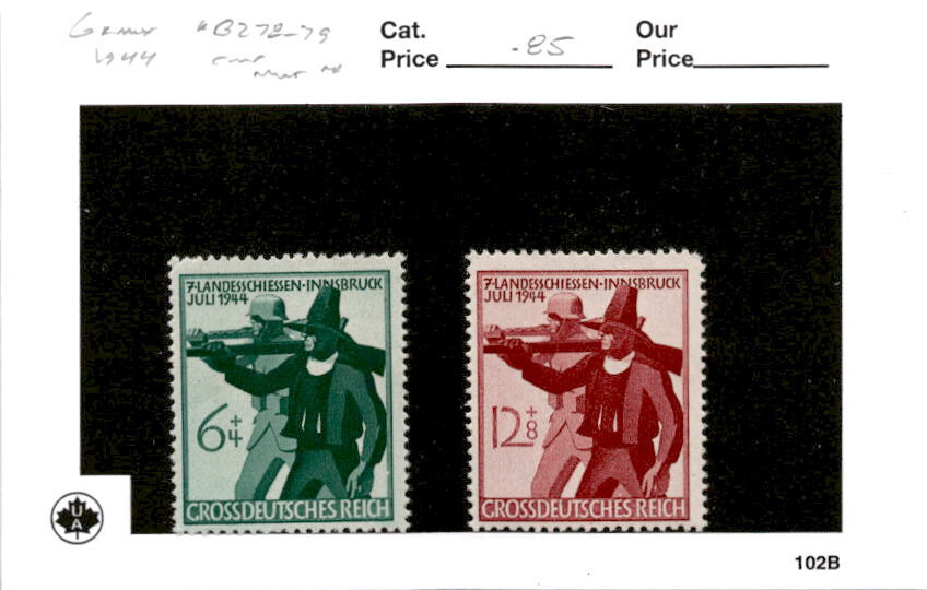 Germany, Postage Stamp, #B278-B279 Mint NH, 1944 WWII Soldier (AD)