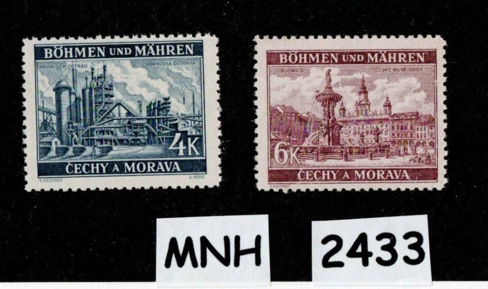 MNH Stamps Prague Industry & Architecture WWII Germany Occupation of BaM #2433