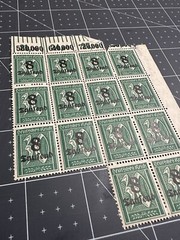 STAMP 1923 GERMANY DEUTSCHES REICH 8 SAUFEND OVER 30 GREEN 8/30 Block Of 14 MNH