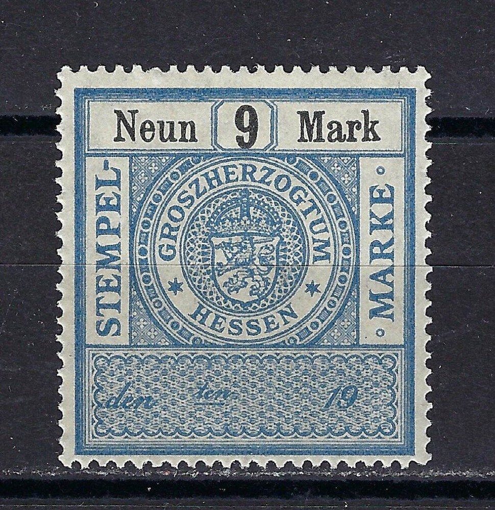 Germany Hesse Stamp 9 mark 1920s MNH