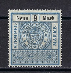 Germany Hesse Stamp 9 mark 1920s MNH