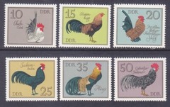 Germany DDR 1982-87 MNH 1978 Various German Cocks Full Set of 6 Very Fine