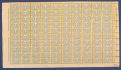 3rd Reich Germany WWII Revenue Stamps Sheet Medical Invalid VII420