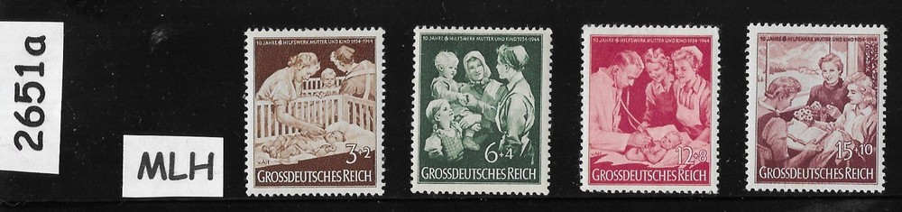 MLH Germany stamp set B253-256 1944 Mother & Children Winter relief WWII #2651a