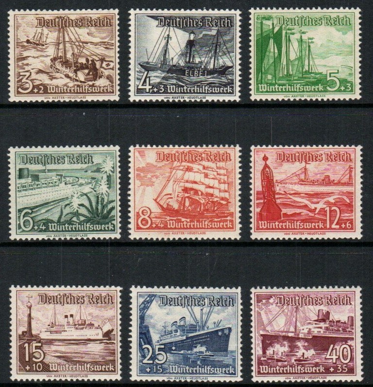 Germany Stamp B107-B115 – Ships and boats