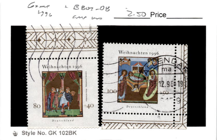 Germany, Postage Stamp, #B807-B808 Used, 1996 Christmas (AC)