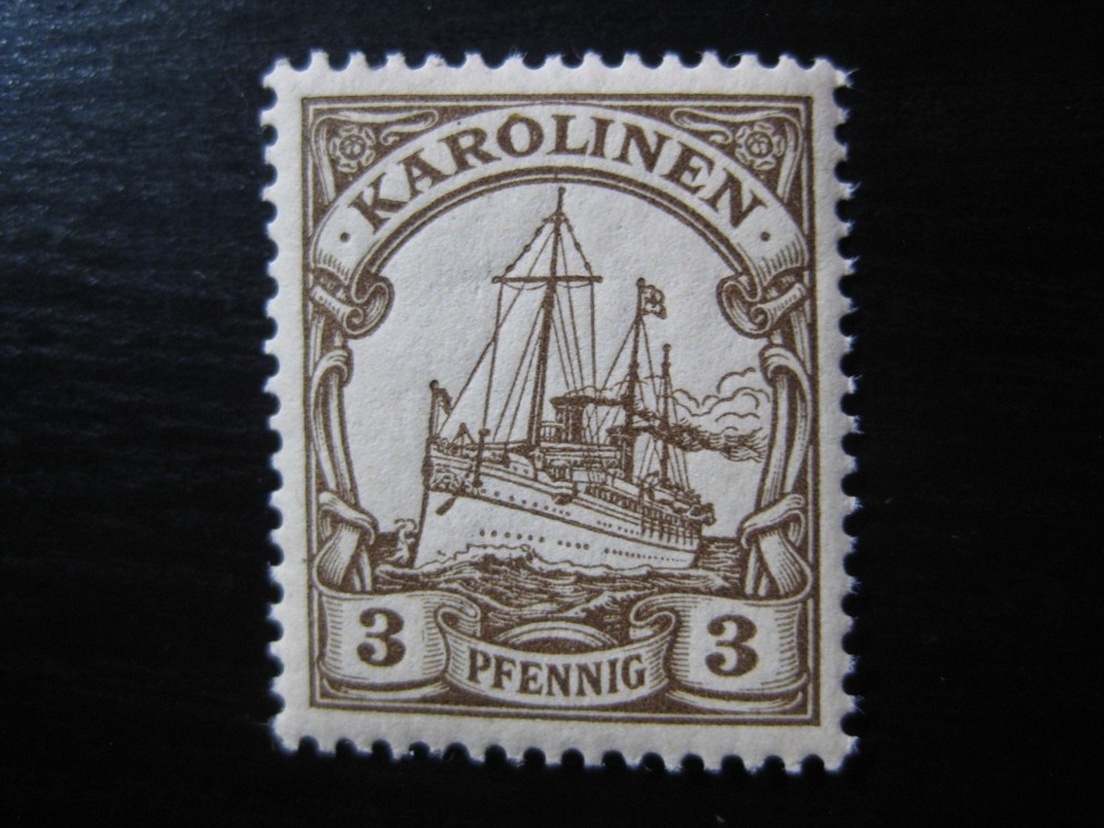 KAROLINEN GERMAN COLONY Mi. #7 mint MNH Kaiser Yacht stamp!