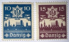 Travelstamps: 1937 Germany Danzig Stamps Mi.No. 267-268, Mint, Og, Hinged, WW2