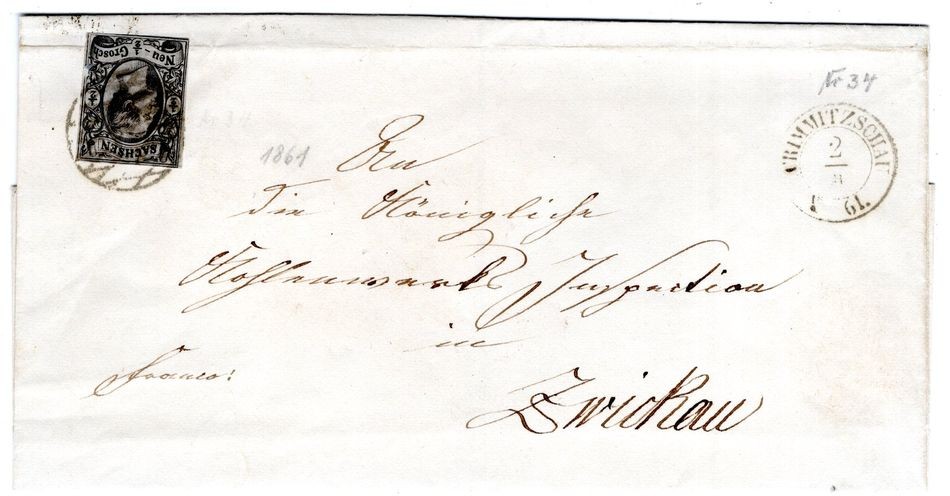 Sachsen 8 On Cover From CRIMMITSCHAU To ZWICKAU (GA0205