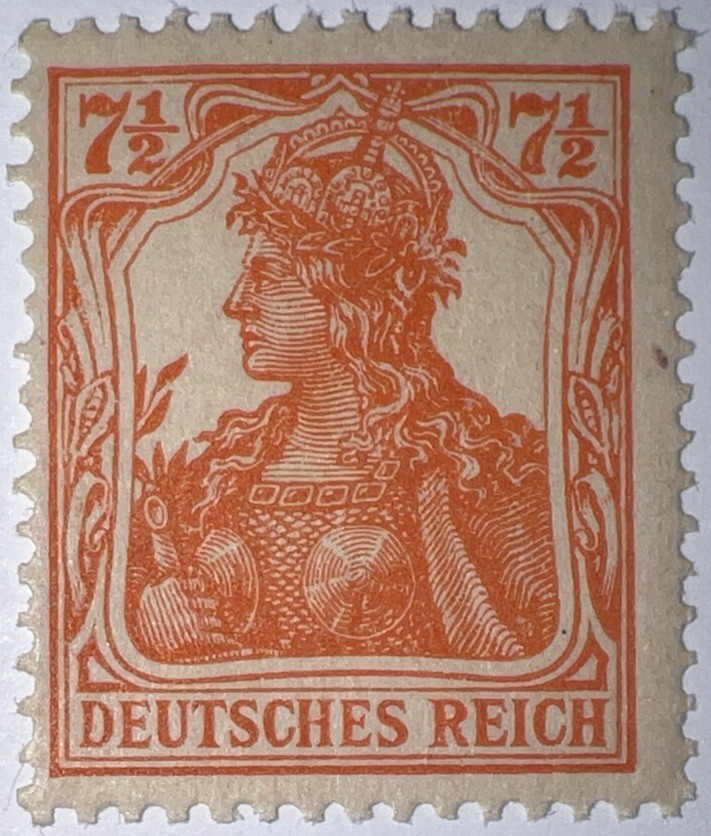 Travelstamps1916 Germany Deutsches Reich Mi. Nr. 99b Germania 7 1/2 Pf , MOGNH