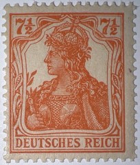 Travelstamps1916 Germany Deutsches Reich Mi. Nr. 99b Germania 7 1/2 Pf , MOGNH