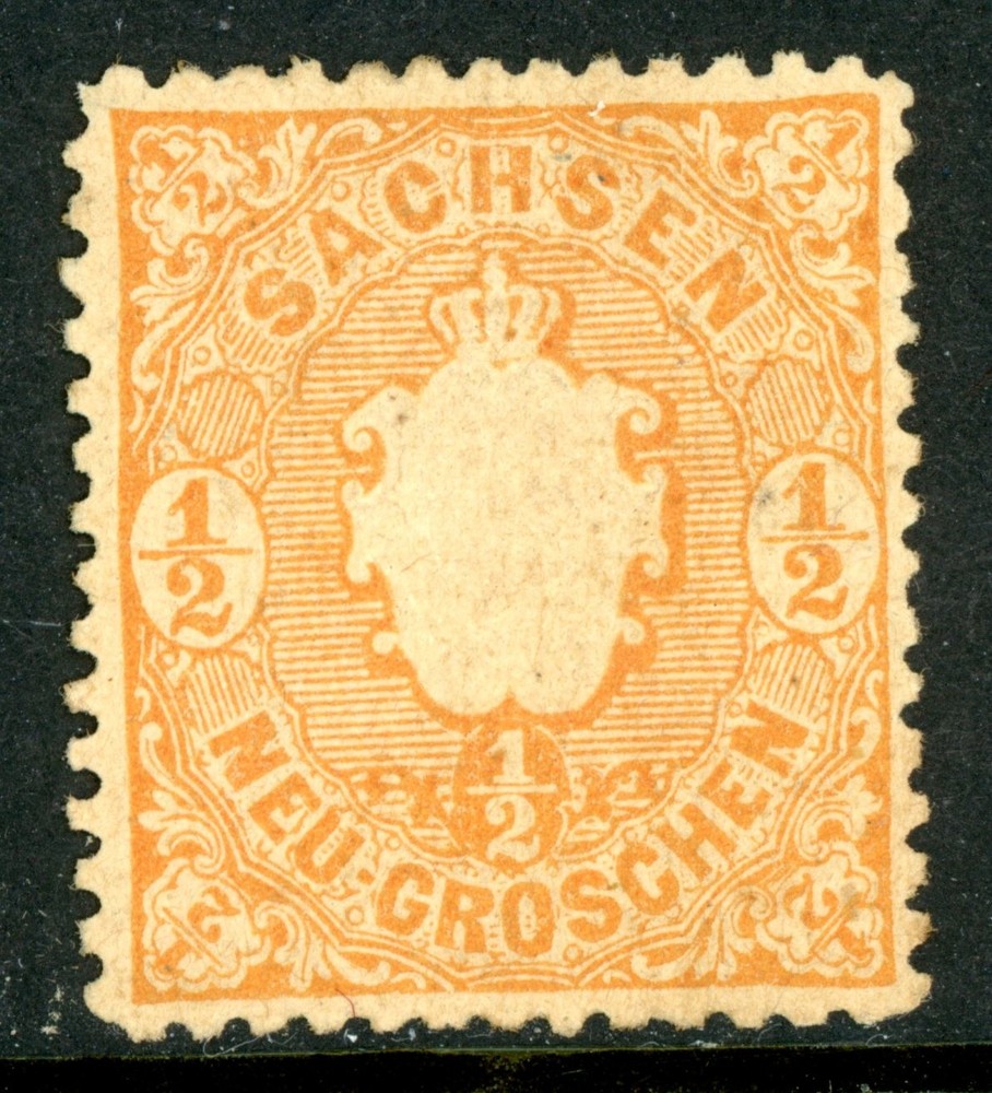 Germany 1863 Saxony ½ng Orange Scott #16 Mint K925