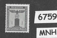 #6759 MNH WWII Germany stamp Sc S12 / 1942 PF01 issue / Official Third Reich