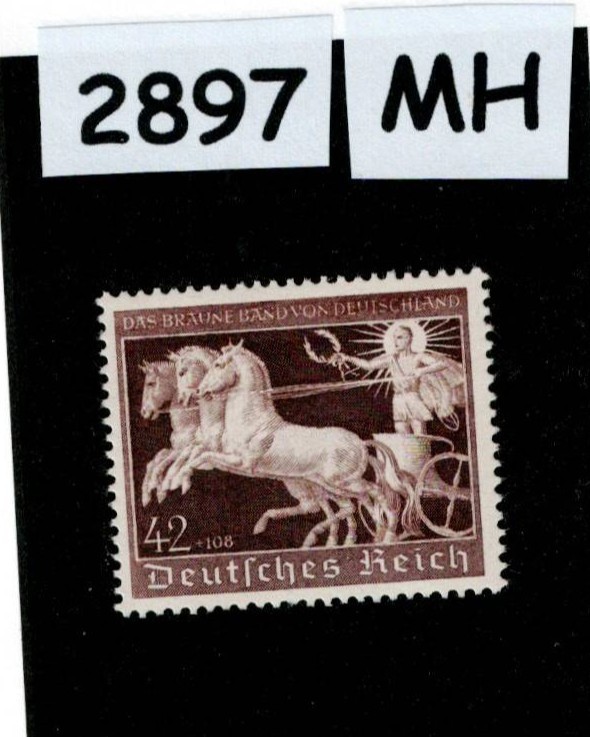 MH Stamp B173 1940 Third Reich Munich Germany Brown Ribbon horse race #2897