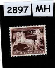 MH Stamp B173 1940 Third Reich Munich Germany Brown Ribbon horse race #2897
