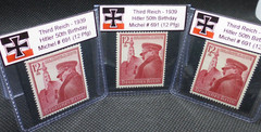 Adolf Hitler 1939 WW2 50th Birthday Stamp Third Reich Nazi Germany MNH Pfennig