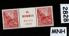 MNH stamps X2 with Debria label 1959 DDR East Germany Scott #478 #2828