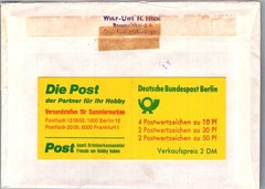 GERMANY 1977 POSTAL AIRMAIL COVER MULT FRANK BOOKLET STAMPS ADDR USA & POSTMARK
