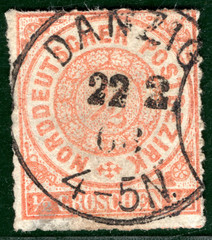 GERMANY (POLAND) Stamp North German Confederation ½gr *DANZIG* 1868 CDS BLACK168
