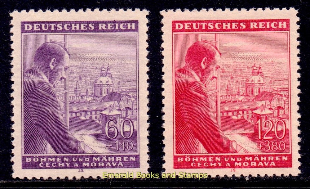 EBS Bohemia & Moravia 1943 – Hitler’s 54th Birthday – Michel 126-127 – MNH**