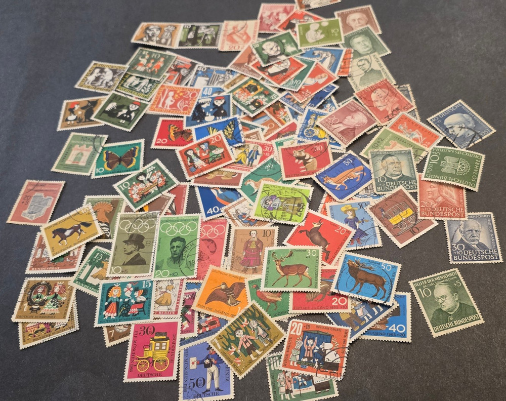 German Deutsche Bundpost Stamp Collection Lot 1950s Many Sets 50 Pc random