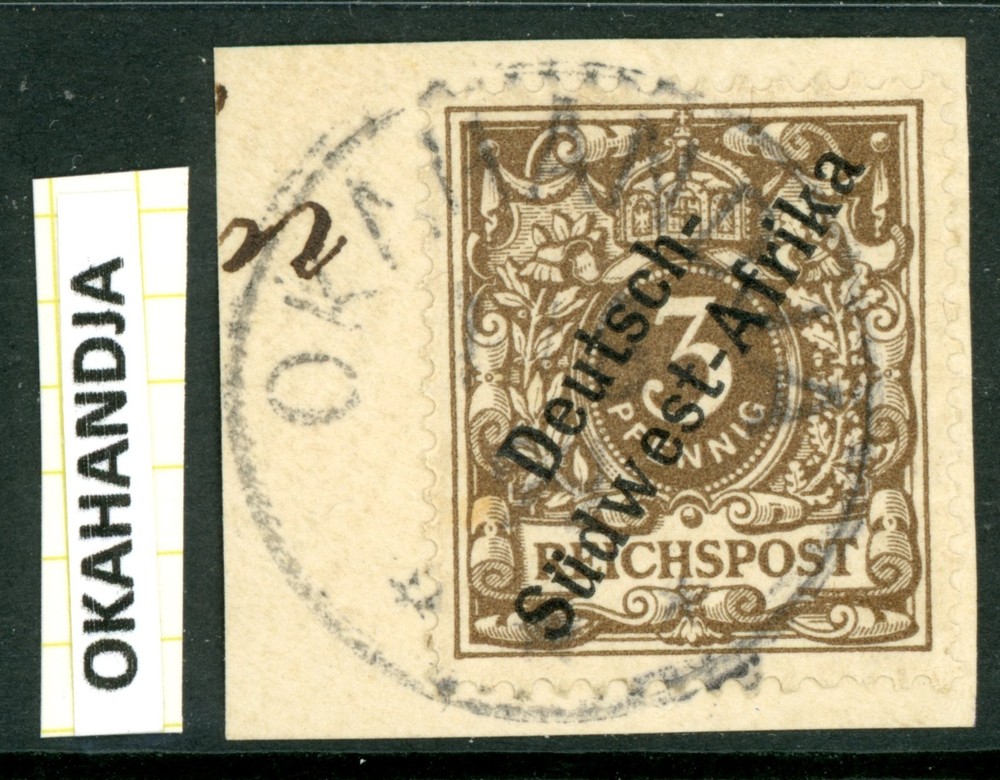 Germany 1897 SWA Southwest Africa 3pf Dark Brown First Issue Scott #1 VFU H131