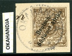 Germany 1897 SWA Southwest Africa 3pf Dark Brown First Issue Scott #1 VFU H131