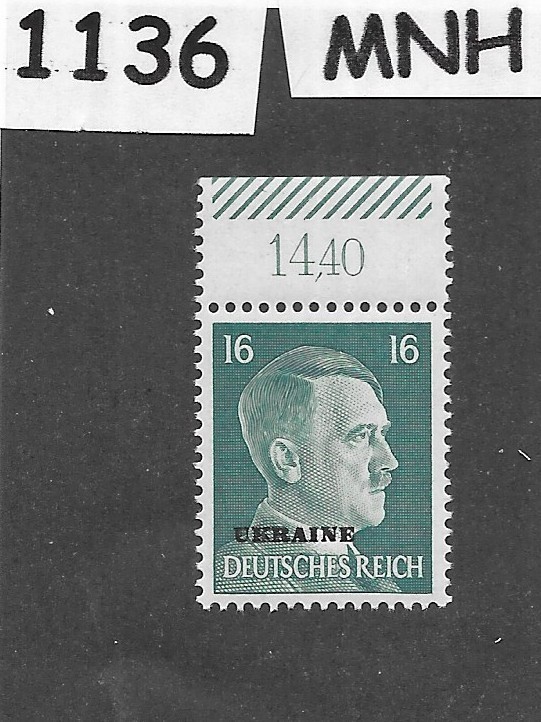 MNH stamp Mi10 PF16 Hitler Ukraine Overprint Germany Occupation WWII #1136