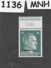 MNH stamp Mi10 PF16 Hitler Ukraine Overprint Germany Occupation WWII #1136