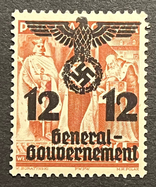 Travelstamps:Germany WWII Propaganda Stamp Poland Occupation Gen Gov’t 12gr