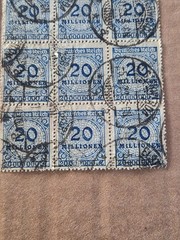 Germany 12 Stamp block. Deutsches Reich 20 Million hyperinflation Mi# 319 SG#334
